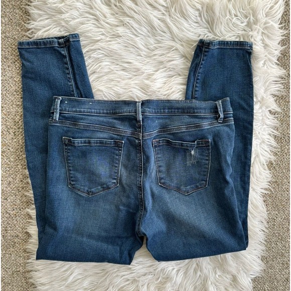 Loft Denim Jeans Size 14 Modern Skinny Distressed Stretch Ann Taylor - Picture 11 of 12